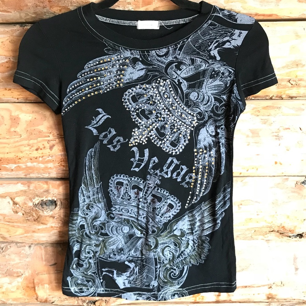 Chelonia embellished with rhinestones short sleeve